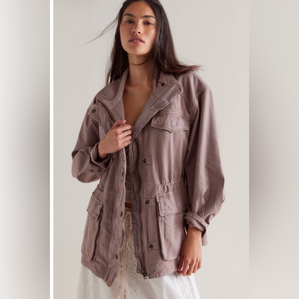 NWT Free People We The Free Mauve Herringbone Jacket